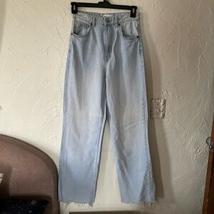 Zara light wash high waisted wide leg jeans sz 6